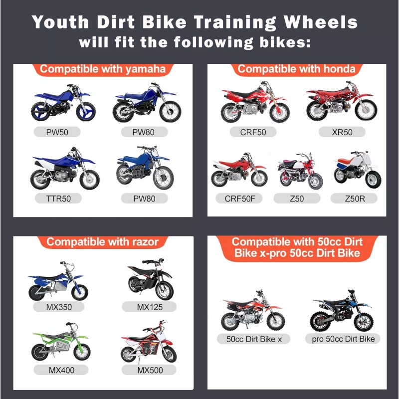 BYP-TW Dirt Bike Training Wheels - Suitable for All Kinds