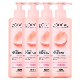 L'Oréal Paris Skin Expert Reinigungsmilch für Gesicht mit seltenen Blumen für trockene und empfindliche Haut, reinigend und pflegend mit Rose und Jasmin, beruhigende Formel leicht und sanft – 4