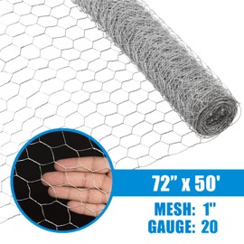 Fencer Wire Poultry Netting Fence, 20 Gauge Galvanized Hexagonal Chicken Wire Fence, 1-Inch Mesh Opening Size (6 ft. x 50 ft.)