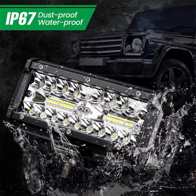 7"inch LED 2400W Work Light Bar Flood Spot Combo Fog