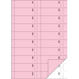 Sigel BO112 Ticket Book A4 2 x 50 Sheets 1000 Tickets with Carbon Paper Red