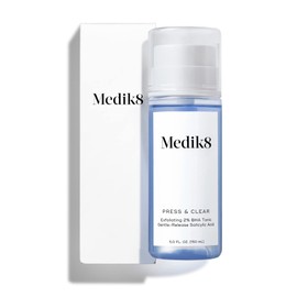 Medik8 Press and Clear - Brightening Daily Facial Exfoliant - Exfoliating BHA Toner with Gentle-Release Salicylic Acid - Fast Action on Blemishes - Supports Skin's Natural Moisture Barrier - 5 oz