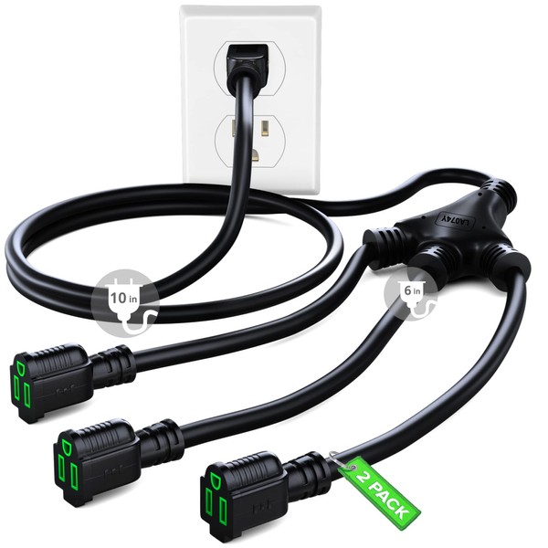 Maximm Extension Cord Splitter 12/3 AWG 1 to 3 Outlet,