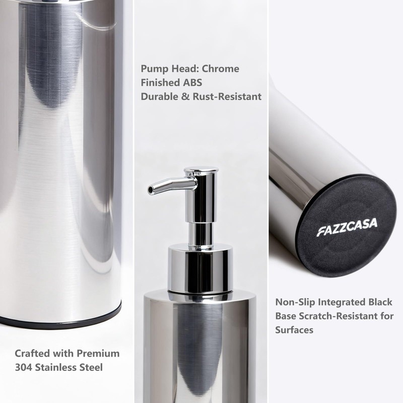 Stainless Steel Round Lotion Pump Dispenser (7.5OZ/220ML)