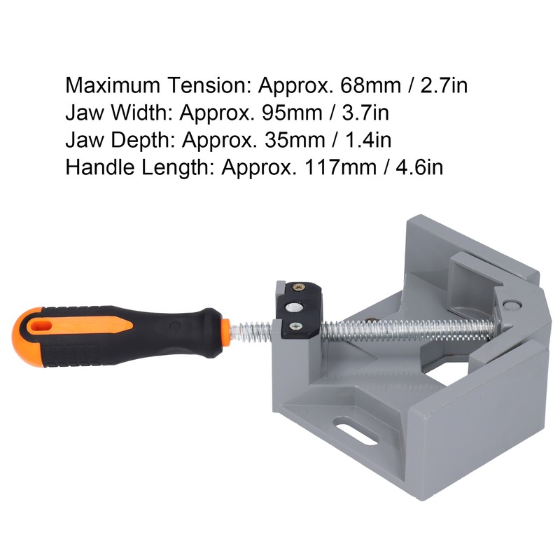 Aluminum Alloy 90 Degree Right Angle Clamp Single Handle Corner