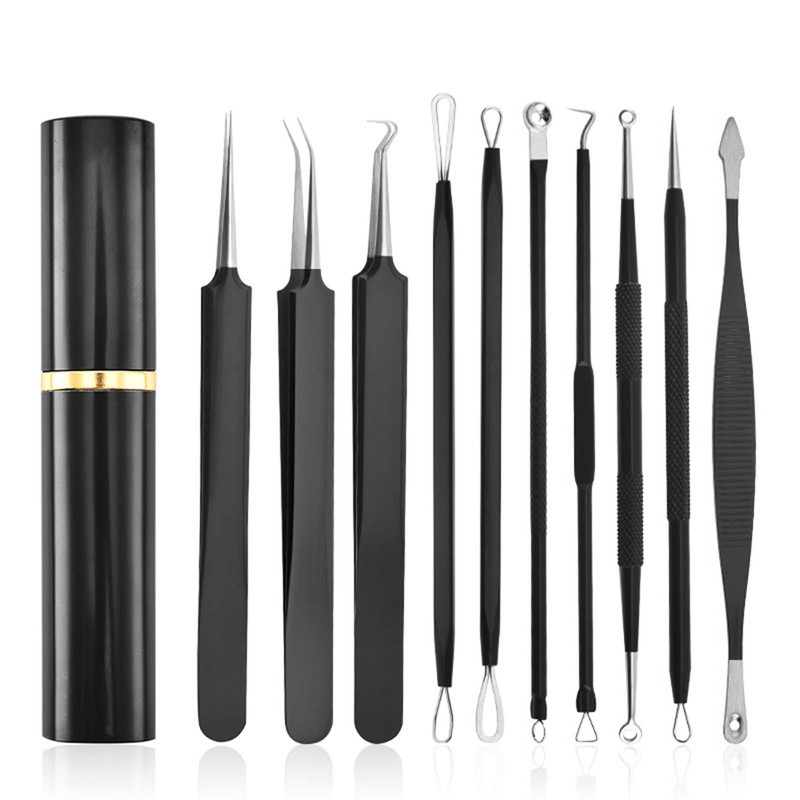 10pcs Pimples Needles Carbon Steel Portable Blackheads Removal Multifunctional Face