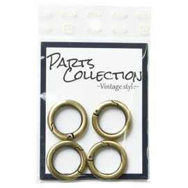 Nippon Chuko Mini Round Carabiner 25mm Outer Diameter 17mm Inner Diameter Antique Gold LGK1-AG Craft Supplies Craft Materials Carabiner
