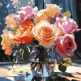 KAMIERFA Paint by Numbers Adults, Paintings to Paint Numbered Kit with Brushes and Acrylic Pigment, Paint by Numbers Adults and Children, Unframed 40 x 50 cm