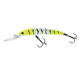 Yo-Zuri Crystal Minnow Deep Diver Walleye Floating Lure, 5 1/4", Chartreuse Tiger