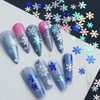 12 Grids Snowflake Nail Art Glitters White Snowflakes Sequins 3D