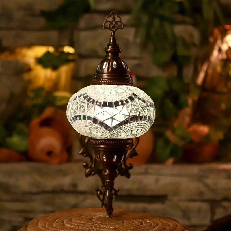 Enva Turkish Moroccan Mosaic Tiffany Style Wall Sconce Light Night