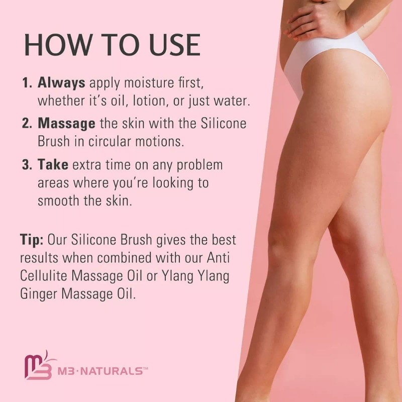 M3 Naturals Cepillo Exfoliante De Silicona Anticelulítico-todo El Cuerpo