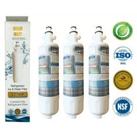 Compatible with LG and Kenmore 3 Pack Water Filter Fits LG LT700P ADQ36006101 Kenmore 46-9090 46-9690