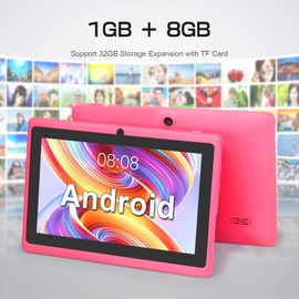 TopLuck 7 inch tablet, Android tablet, 1GB RAM, 8GB ROM, Quad Core Processor, 1024 x 600 IPS Screen, Dual Camera, 2500mAh, Wi-Fi, Bluetooth, GPS, Azure