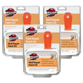 Kraken Bond Drywall Patch Repair Kit - (3x8 fl.oz.) Easy to Use Wall Patch Repair Kit for Drywall Hole & Cracks, Includes Aluminum Self-Adhesive Patch, Grit Sandpaper, Plastic Putty Knife, 3 Pack
