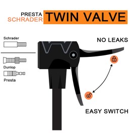 TOOLITIN Pro Bike Pump, Ergonomic Bicycle Pump with Integrated Handle Mounted Pressure Gauge, 180 Psi, Fits Presta and Schrader Valve