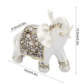 6.7inch Elephant Statue Lucky Elephant Collectible Figurine Wealth Good Luck Feng Shui Ornament for Home Office Decoration Collection Gift
