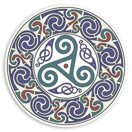 2 x 10cm Celtic Mandala Vinyl Stickers - Pretty Tribal Laptop Sticker #31874 (10cm Wide)