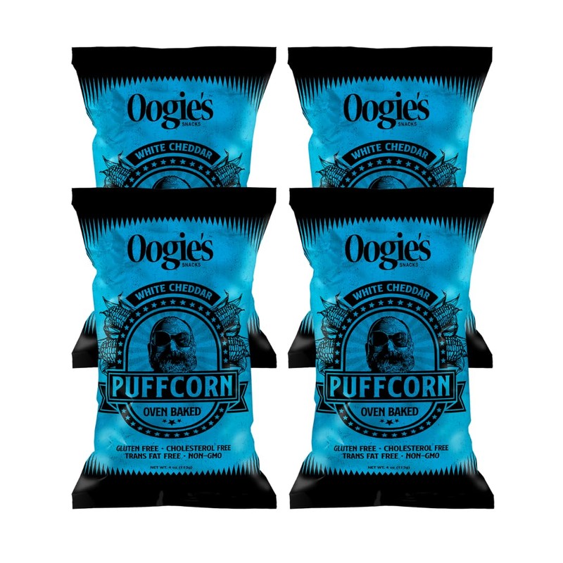 Oogie's Gourmet Puffcorn | 4 Pack | White Cheddar Flavor