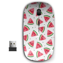 KAWAMOUSE 2.4G Ergonomic Portable USB Wireless Mouse for PC, Laptop, Computer, Notebook with Nano Receiver (Watermelons Watermelon Slices)