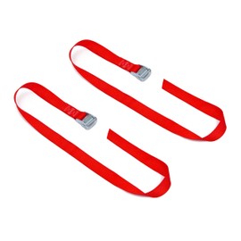 PowerTye 1.5in x 4ft Heavy-Duty Lashing Strap with Heavy-Duty Buckle - Made in USA - 300 lb. Working Load Limit - Red - 2-Pack