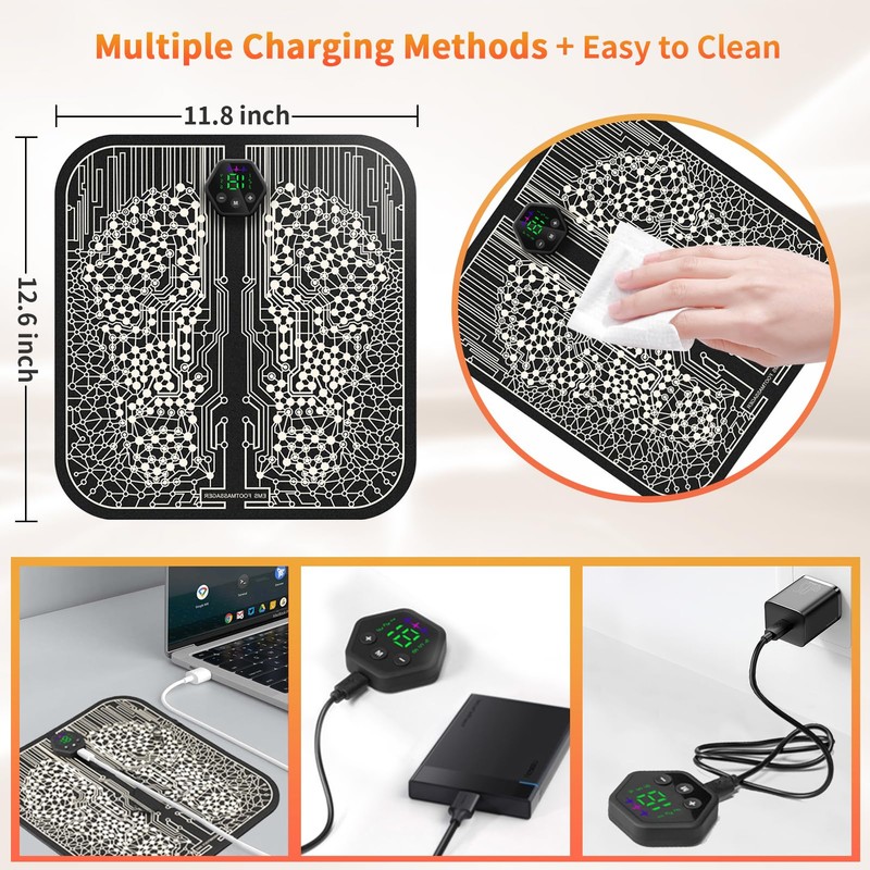 EMS Foot Massager, 6 Modes USB Electric Foot Massager -