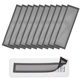 YOKIVE 12 Pcs Magnetic Floor Vent Covers, Floor Register Cover PVC Mesh Air Vent Screen Filters, Great for Home Floor, Wall, Ceiling, Catch Debris Hair Dust (Black, 10-Inch x 4-Inch)
