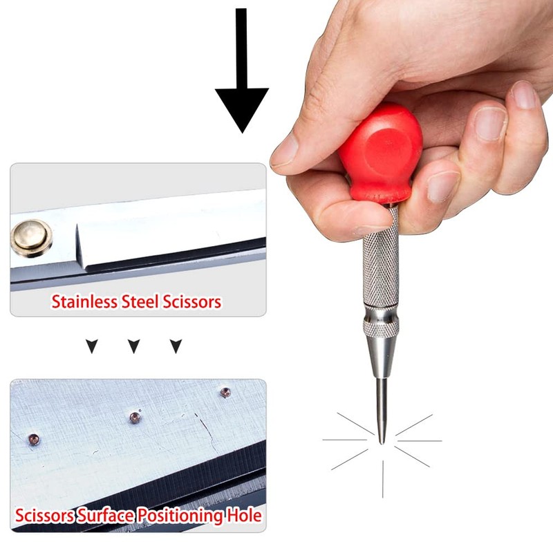 Saipor 2pcs 5 Inch Automatic Center Punch Adjustable Spring Loaded