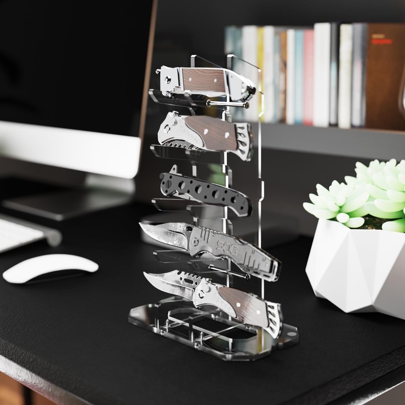 Cosmos Acrylic Knife Display Stand, Pocket Knife Holder EDC Knife