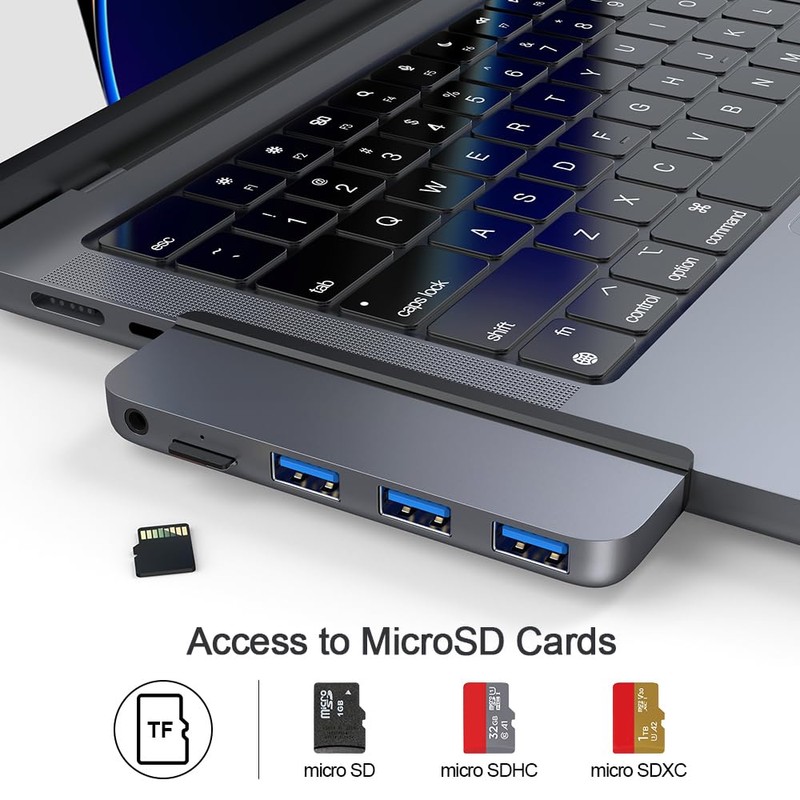 Qwiizlab Adaptador USB C Hub 5 en 1, puerto de