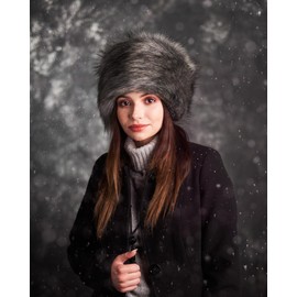 Futrzane Women's Russian Cossack Fur Hat - Steel coloured, size: m