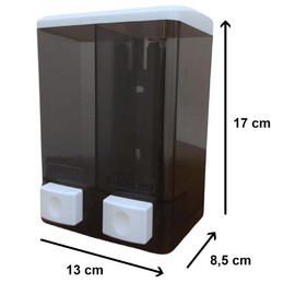 GUSTO Double Wall Mounted Manual Soap Dispenser 500 ml x 2 with Key Lock Shampoo Body Wash Shower for Bathrooms Gyms Restaurants Hotels Hospitals (1 Piece - Double Dispenser)