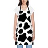 Smooffly Black and White Cow pattern Apron Adjustable Apron Cooking