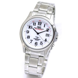 Citizen Q&Q HG00-800 Wristwatch, Solar, Radio Solar, White, white, Bracelet Type
