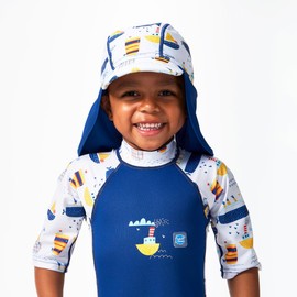 Splash About Baby Kids Legionnaire Sun Hat, Tug Boats 3-6 Years