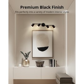 Gr4tec Gr4tec Deckenstrahler 4 Flammig, Modern Deckenleuchte Strahler Schwenkbar, Schwarz Deckenlampe Spot GU10, Metall Spotbalken Deckenspot fr Kche Flur Bro Schlafzimmer (Ohne Leuchtmittel)