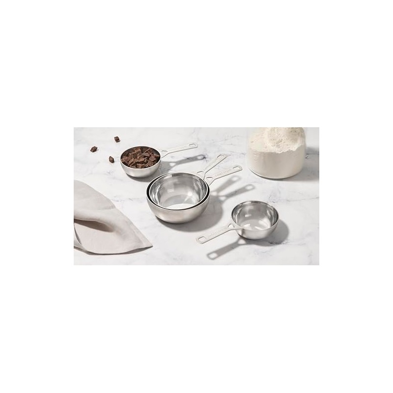 Le Creuset Batch-Baking Measuring Cups, Stainless Steel, Set of 4