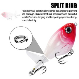 5pcs Topwater Fishing Lures with BKK Hooks, 8cm/11.5g Plopper Fishing Lures, Pencil Plopper Fishing Lures, Floating Rotating Tail Lures, Lifelike Artificial Bass Lures for Salt/Freshwater