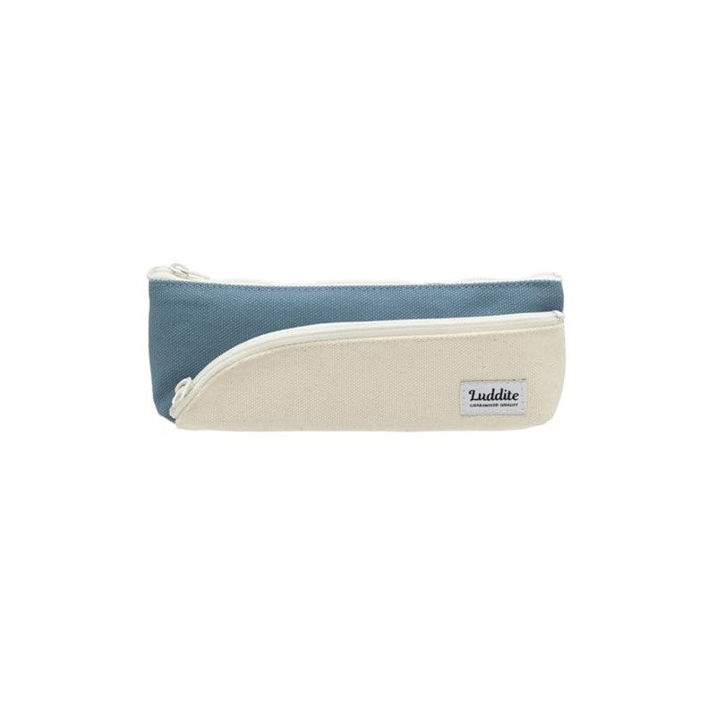 Pencil Case, Two-Tone Pencil Case, Slim, 6 Colors, Blue Gray,