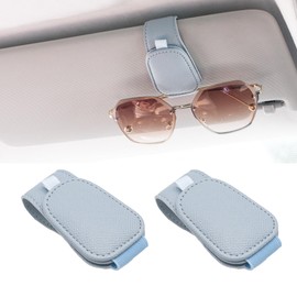 Yuoyar 2 Packs Magnetic Sunglass Holder for Car Visor - Universal Sunglasses Clip for Different Size Eyeglasses - Convenient Interior Car Accessories (Blue)