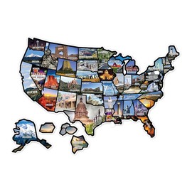 RV State Sticker Travel Map - New NO Fade Ink - RV Decals for Outside - Camper Van Accessories for Outdoor & Indoor Use - USA Decals State Stickers - XL 21in x 15in 50 States Photo Map by Wander Camp