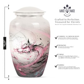 YATHABHISA Dragon Urn, Burial Urns For Human Ashes Mom Dad - Large Decorative Ur - Large With Velvet Bag - Urns For Human Ashes Adult Female - Memorial Urn For Female& Male - 10 Inch