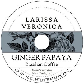 Ginger Papaya Brazilian Coffee (Single Serve K-Cup Pods) (Gourmet, Naturally Flavored, Whole Coffee Beans) (12 pods, ZIN: 576946)