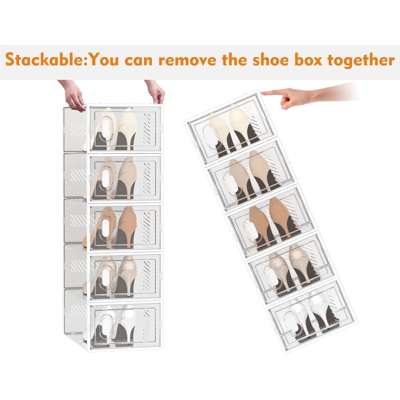 SIMPDIY Shoe Storage, 12 Pack Shoe Organizer for Closet, Shoe