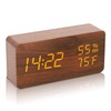 GoodView Alarm Clock, Wood Grain, Stylish, LED Digital Clock, Alarm