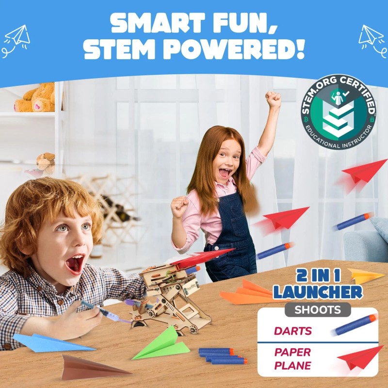 Smartivity STEM Mechanical Airplane Launcher Kit for Kids Ages 6