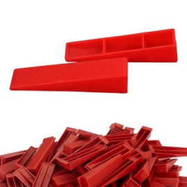 LACOSVI Plastic Polypropylene Tile and Floor Wedges Improved Wedges for Levelling System Reusable Pack of 100 Red Length 8.5 cm Width 2 cm