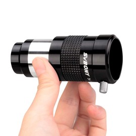 SVBONY Barlow Lens Correction Lens 3x Chromatic Aberration 1.25" 31.7mm Diameter Magnifier Telescope Adapter for Astronomy Photography Black Telescope Accessories