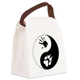CafePress Wolf Therian Ying Yang Canvas Lunch Bag with Strap Handle