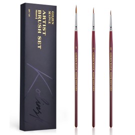 Golden Maple Kolinsky Sable Brushes - Professional Artist Small Fine Detail Paint Brushes for Miniature Painting, Model, Fingure, Watercolour, Acrylic - Size 00 0 1